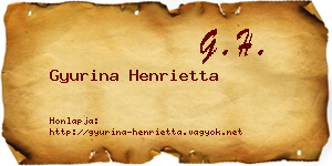 Gyurina Henrietta névjegykártya